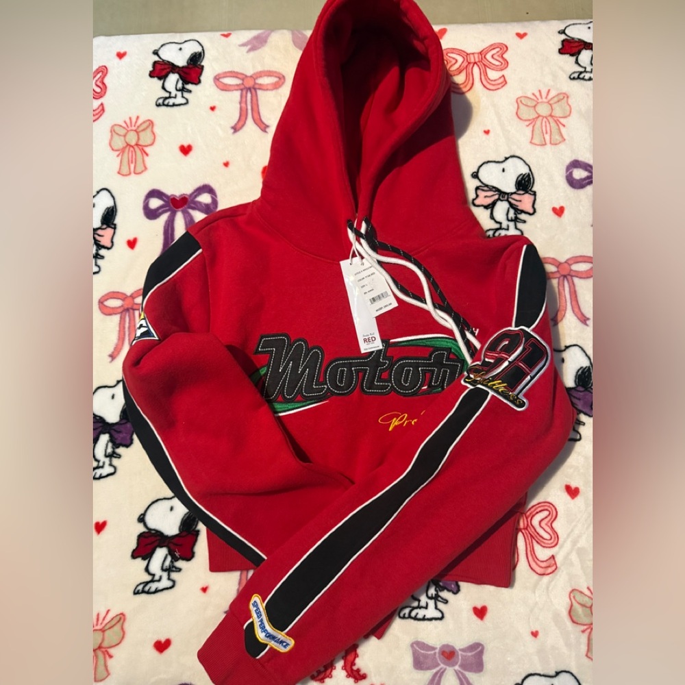 Smoke Rise RED “L” Red Team Motor Pro Racing Cropped Hoodie NWT